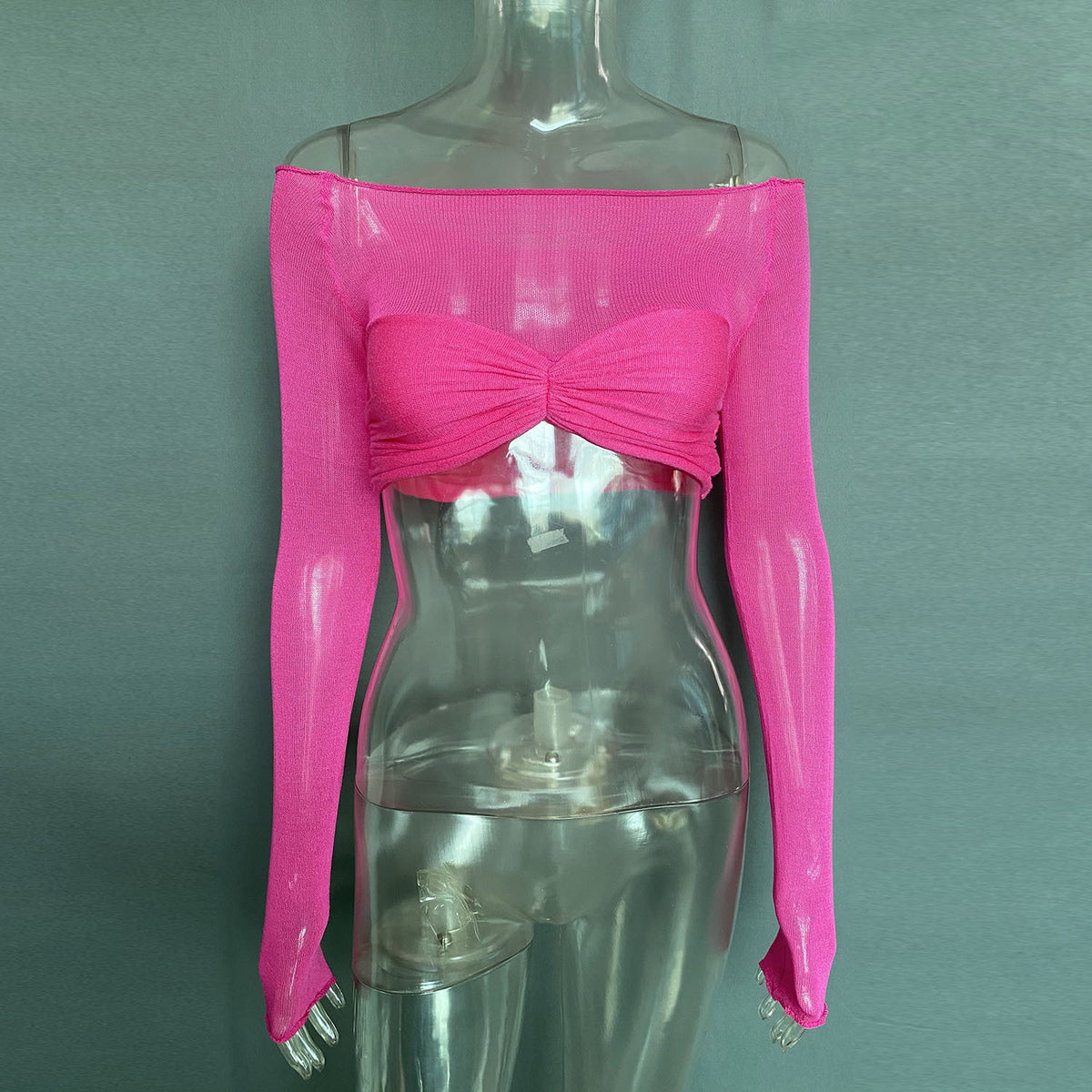 Women's One-Shoulder Sheer Top