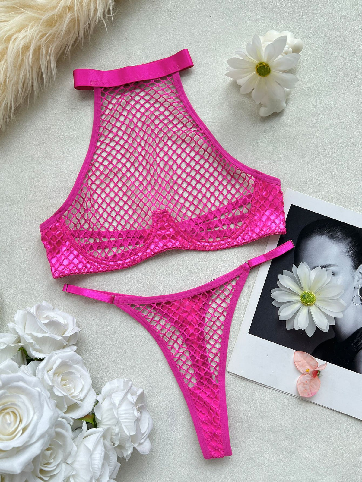 Women Sexy Fishnet Lingerie Underwear Set