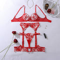 Embroidered Lace Lingerie Two-Piece Set