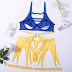 Adjustable Garter Lingerie Set with Steel Rings