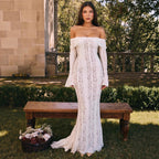 Lace Off-Shoulder Bodycon Long Dress
