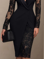Lace Patchwork Long Sleeve Dress