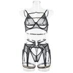 Adjustable Garter Lingerie Set with Steel Rings